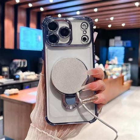 CUTECASE 耐衝撃 iPhone17pro/17promaxケース MagSafeリングスタンド iPhone17/17Airカバー 黄ばまない レンズ保護カバー付CM5683