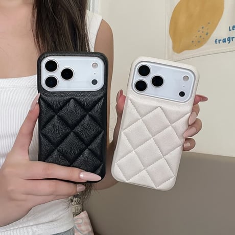 CUTECASEキルティングレザークラシックなダイヤモンドデザイン iPhone17/17Proケース おしゃれ 高級感 iPhone17ProMax/Airケース セレブ愛用 CM5715