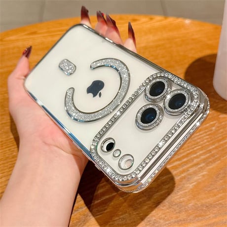 CUTECASE ジュエリー iPhone17Pro/17ケース Magsafe対応 iPhone17Air/17ProMaxケース レンズ保護フィルム付 キラキラライン 大人気 CM5637