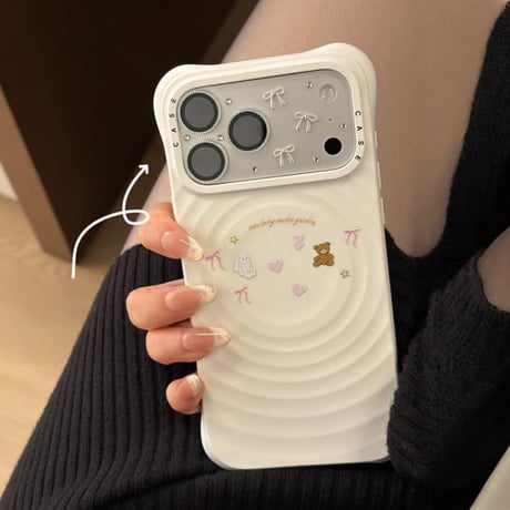CUTECASE リボンカメラカバー iPhone17Pro iPhone17ProMax レンズフィルム ダイヤデコ キラキラ おしゃれ 頑丈 きれい CM6045
