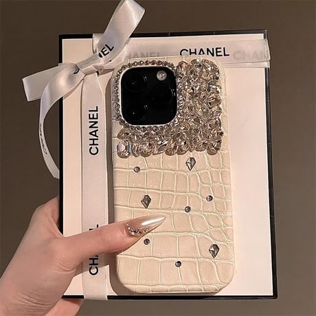 CUTECASEダイヤ iPhone16/16ProMaxケース ワニ皮 豪華 iPhone15Pro/14/13Pro/12カバー キラキラ 高級感たっぷりCM4661