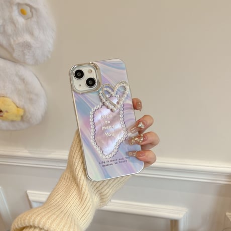CUTECASE不規則な鏡人気の要素 うねうね 鏡付 iPhone15/15Proケース キラキラグリッター iPhone14/13Pro/12ケース きれい 便利 丈夫 C6019