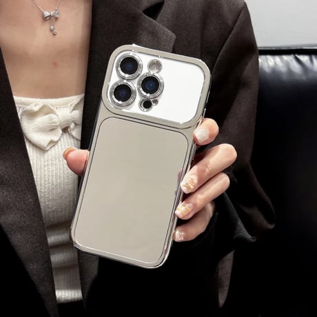 CUTECASE メッキメイク直し鏡 iPhone17pro/17ケース 艶感 iPhone16pro/15ケース カメラカバー カメラコントロールカバー付CM5976