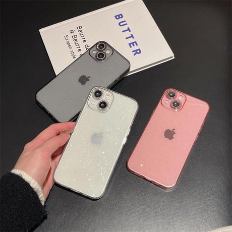 CUTECASEラメ クリア iPhone15/15proケース キラキラレンズフィルム iPhone14pro/13/12カバー 薄型ソフトケース 高透明 CM4053