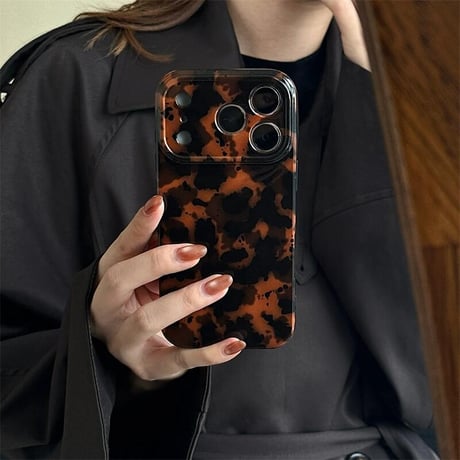 CUTECASE 琥珀柄 iPhone17Pro/17ケース べっ甲柄 iPhone17Promax/17Airカバー カメラ保護 おしゃれ トレンドCM5702