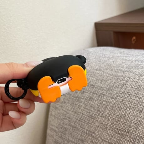 CUTECASE ペンギン AirPodsPro3ケース ギフトにおすすめ Airpods4/3ケース AirpodsPro2/Pro1カバー リング付 可愛い 頑丈CM5954