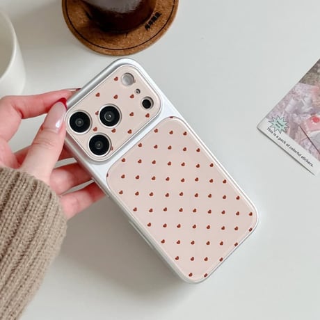 CUTECASE ハート柄 iPhone17Pro/17ケース ピンクカラー iPhone17Promax/16Pro/15ケース 甘すぎ カメラカバー付 高品質CM6127