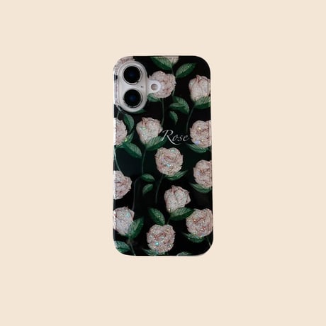 CUTECASE薔薇柄 iphone16/16proケース おしゃれ キラキラ iphone15pro/14/13proケース エレガント 可愛い CM4991