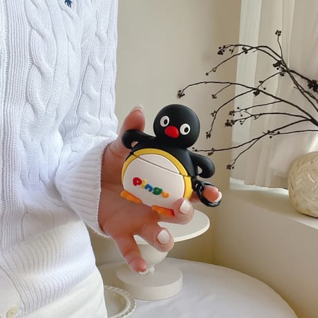 CUTECASE ペンギン AirPodsPro3ケース ギフトにおすすめ Airpods4/3ケース AirpodsPro2/Pro1カバー リング付 可愛い 頑丈CM5954