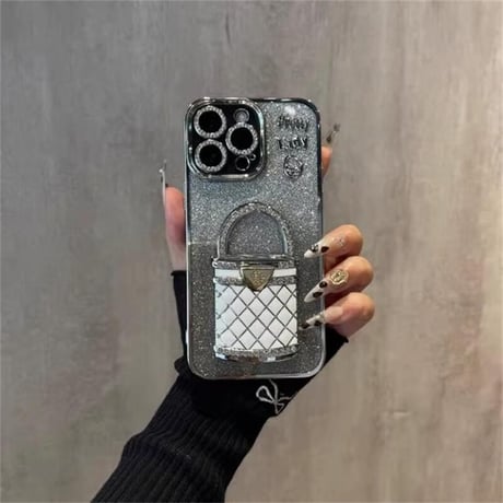 CUTECASE メイク鏡 iPhone16/16Proケース バック型スタンド iPhone15Pro/14/13Proカバー 綺麗キラキラ 多機能 レンズカバーCM4673