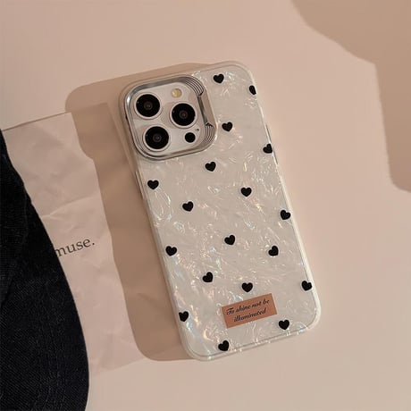 CUTECASEハート柄 iPhone16/16proケース ホワイト iPhone14promax/13pro/12ケース かわいい 女子力アップCM4569