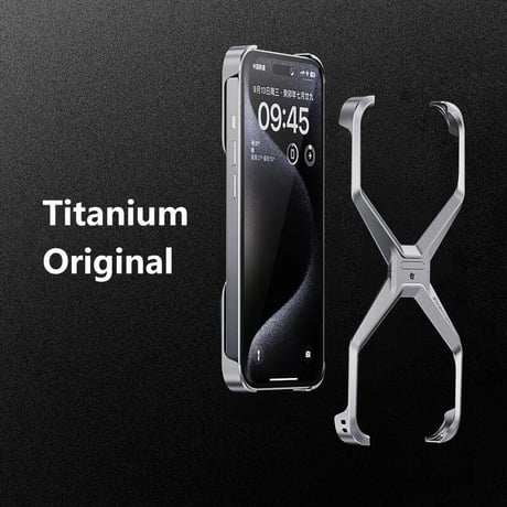 CUTECASE高級アルミ合金リムレス 4 コーナー落下防止ケースリムレス電話ケース iPhone15プロマックスメタル X タイプ取り外し可能な放熱装甲耐衝撃カバー
