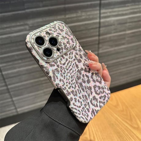 CUTECASE アニマル柄 iPhone17Pro/17ケース ヒョウ柄/ゼブラ柄 iPhone16Promax/15proカバー キラキララメ 秋冬コーデにおすすめ CM5649