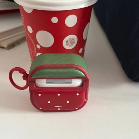 CUTECASE MagSafe対応 Airpods Pro3ケース ワインレッド 皮製 Airpods 4/3カバー AirpodsPro2/1 リング付 韓国っぽ ワイヤレス充電CM6090