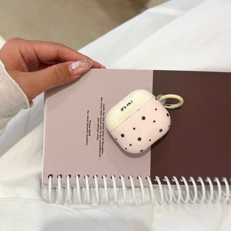 CUTECASE ピンク it's ok Airpods Pro3ケース 水玉模様 Airpods4/3カバー pro2/pro1 リング/星キーホルダー 韓国風CM6254