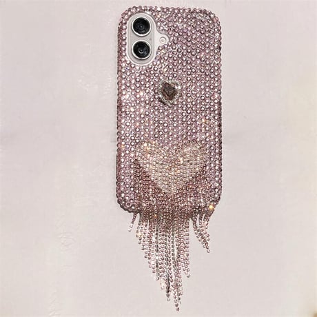 CUTECASEビジュー iPhone16/16Proケース ダイヤフリンジ iPhone15Pro/14/13proカバー 華やか キラキラ 豪華 高品質CM5096