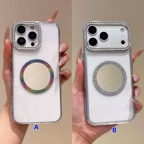 CUTECASE MagSafe対応ミラーiPhone17Pro/17ケース ジュエリーデコ iPhone16Pro/Air/15ProMaxケース かわいい オシャレCM6518