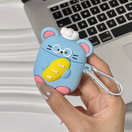 CUTECASE可愛い Airpods3/2ケース ネズミ AirpodsPro2/Pro1カバー リング付 ギフトにおすすめ CM4538