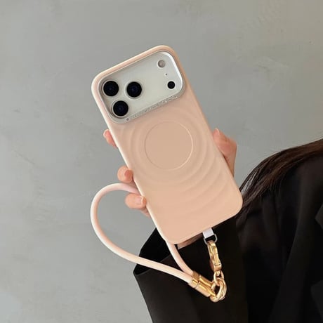 CUTECASE ストラップ付 iPhone17ProMax/17Proケース ジュエリーデコ MagSafe対応 iPhone17/16promaxカバー 落下防止 耐衝撃高品質 CM5793