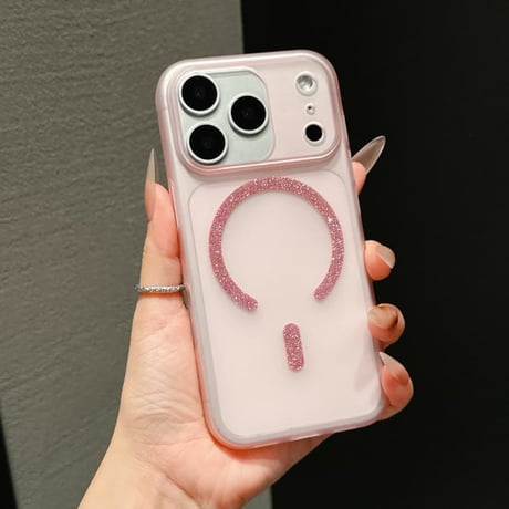 CUTECASE 指紋防止iPhone17Promaxケースマット キラキラMagSafeリング iPhone17Pro/iPhone17Airケース 軽量 持ち運びやすい CM5833