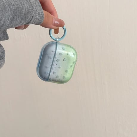 CUTECASE グラデーションカラー AirpodsPro3ケース 花柄 Airpods4/3カバー AirpodsPro第2/1世代 リング付 可愛いCM6365