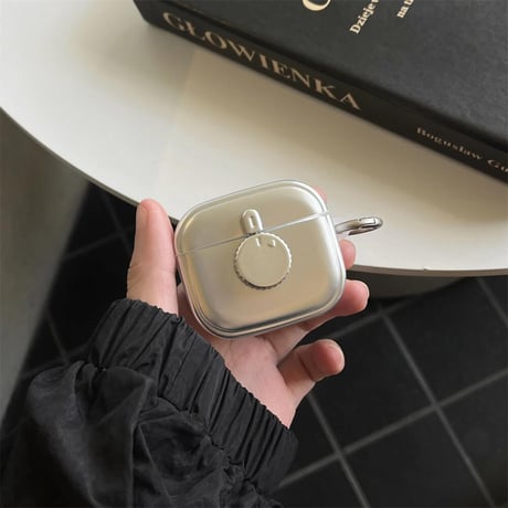 CUTECASEシルバー Airpods3/2ケース マグネットボタン AirpodsPro2/Pro1カバー リング付 ギフトにおすすめ CM4533