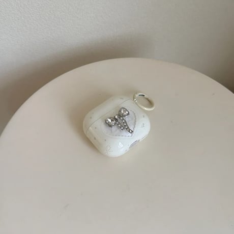 CUTECASE ダイヤリボン AirPodsPro3ケース 上品 Airpods4/3ケース AirpodsPro2/Pro1カバー 淡色系 リング付 可愛い 高級感 CM5953