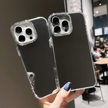 CUTECASE鏡 iPhone16pro/16カバー ジュエリーデコ iPhone14promax/13pro/12カバー メイク直し お洒落CM4577