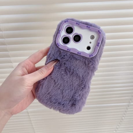 CUTECASE 毛糸iPhone17Promaxケースもこもこ カメラ保護カバースタンド付 iPhone17Pro/16/15promaxケース 冬コーデ 手さわりいい CM5816