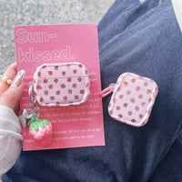 CUTECASE イチゴ柄 Airpods Pro3ケース ストーベリーキーホルダー Airpods4/3カバー pro2/pro1 美味しそう ギフトにおすすめCM6405