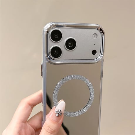 CUTECASE MagSafe対応ミラーiPhone17Pro/17ケース メッキ シルバー iPhone16Pro/Air/15ProMax/17eケース 頑丈 オシャレCM6494