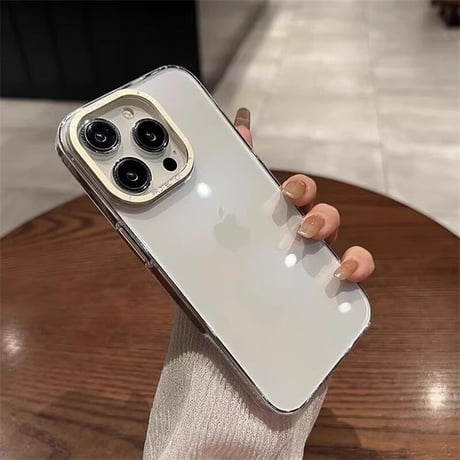 CUTECASEiPhone16Pro/16ProMaxケース クリア 金属カメラ枠 黄ばまない アイフォン15プロ/14/13proカバー 薄型軽量 頑丈 CM4671