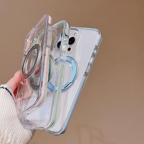 CUTECASEMagSafeリングスタンド iPhone16Pro/16ケース 透明 iPhone15Pro/14Pro/13ケース 多機能品質よい 四角耐衝撃CM5178
