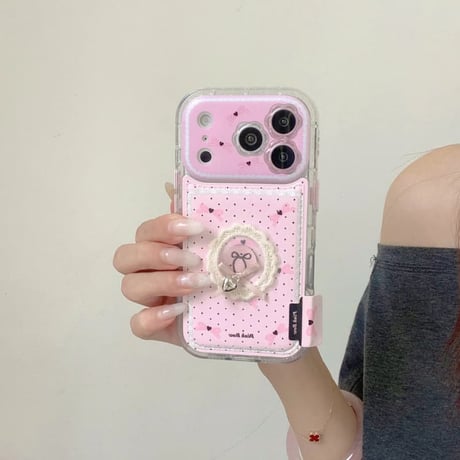 CUTECASE 花型カメラカバーiPhone17Promaxケース皮っぽい 刺繡リボン iPhone17ProMax/16ケース 頑丈可愛い ギフトにおすすめCM5760