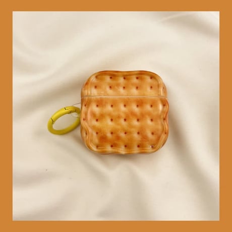 CUTECASE ビスケット Airpods Pro3ケース 美味しそう Airpods4/3カバー pro2/pro1 リング/キーホルダー ギフトにおすすめCM6318