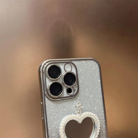 CUTECASE可愛い鏡付 iPhone16pro/16plusケース ラメ入り iPhone15pro/SE/14カバー おしゃれ 女子力高い 人気CM5263