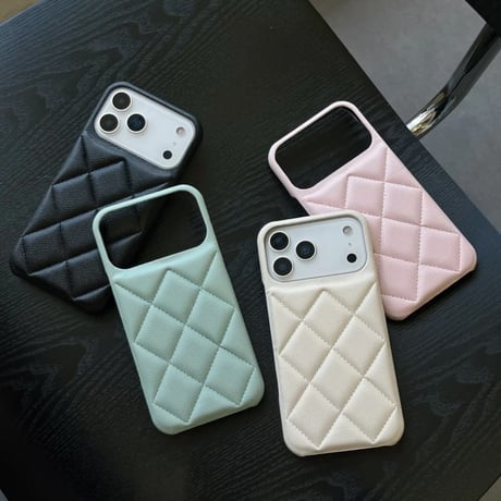 CUTECASEキルティングレザークラシックなダイヤモンドデザイン iPhone17/17Proケース おしゃれ 高級感 iPhone17ProMax/Airケース セレブ愛用 CM5715