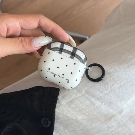CUTECASE チェック柄水玉模様 Airpods Pro3ケース 指紋防止 Airpods4/3カバー pro2/pro1 リング/キーホルダー オシャレCM6341