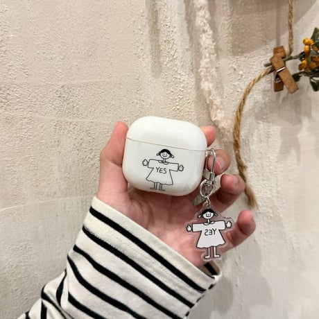 CUTECASE ペア AirpodsPro3ケース 女の子/男の子 Airpods4/3カバー pro2/Pro1ケース 可愛いキーホルダー付 お揃いコーデCM6220