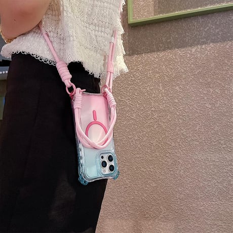 CUTECASEストラップ付耐衝撃 iPhone16pro/16promaxケース Magsafe充電 iPhone15pro/14promax/13カバー 黄ばまない CM5509