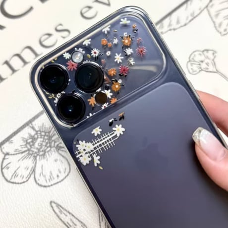 CUTECASE花柄 iPhone17Pro/17ケース かわいい iPhone17ProMax/16Pro/15カバー 半透明 女子力アップ CM6101