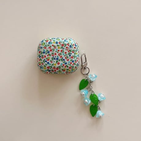 CUTECASE 草花柄 Airpods Pro3ケース 可愛い Airpods4/3ケース キーホルダー付き AirpodsPro2/Pro1カバー 女子力高い CM5785