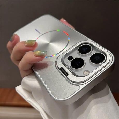 CUTECASEスタンド付 Magsafe充電 iPhone16/16proケース キラキラ光る iPhone15promax/14/13カバー 高級感多機能便利CM5480