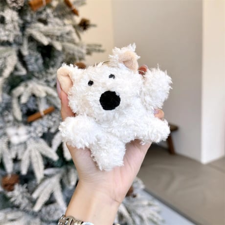 CUTECASE犬ぬいぐるみ Airpodspro2/proケース 可愛い Airpods3/2カバー リング付き 柔らかい ギフトに最適CM4534