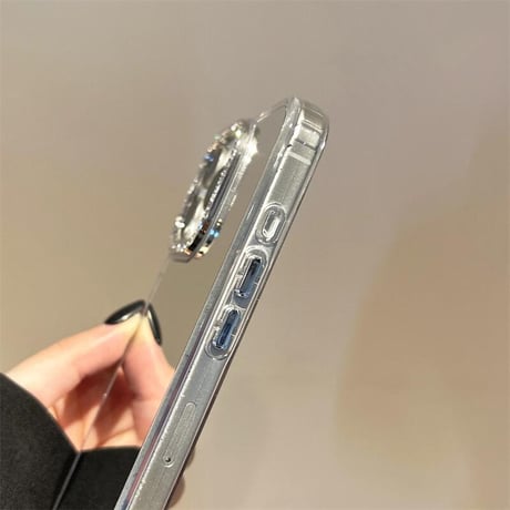CUTECASEメイク直し鏡 iPhone16pro/17ケース ジュエリーデコ iPhone15pro/14plus/13promaxカバー 高級感 丈夫 CM5503