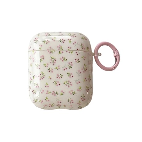 CUTECASE 韓国っぽ AirpodsPro3ケース 花柄 Airpods4カバー AirpodsPro2/Pro1カバー リング付き オシャレさんにおすすめCM6536