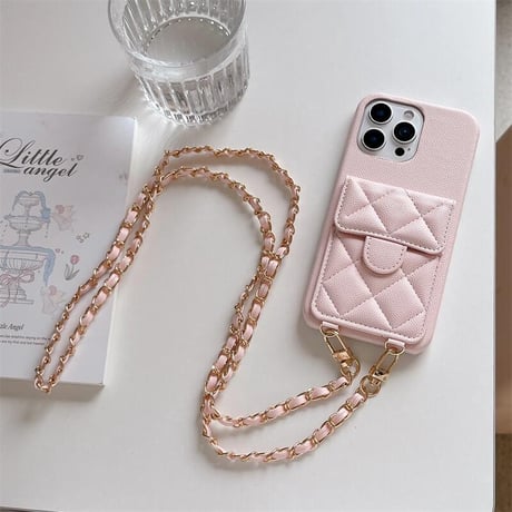 CUTECASEショルダーストラップ付 iPhone16pro/16ケース カード収納 iPhone15pro/14/13promaxカバー 上品高品質 レザー キルティング CM5436