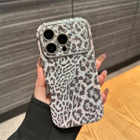 CUTECASE アニマル柄 iPhone17Pro/17ケース ヒョウ柄/ゼブラ柄 iPhone16Promax/15proカバー キラキララメ 秋冬コーデにおすすめ CM5649