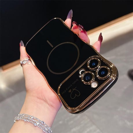 CUTECASEうねうねライン iPhone16e/16proケース Magsafe対応 ハート柄 iPhone15pro/14/13/12カバー 頑丈 涼しい感じ 人気CM5359