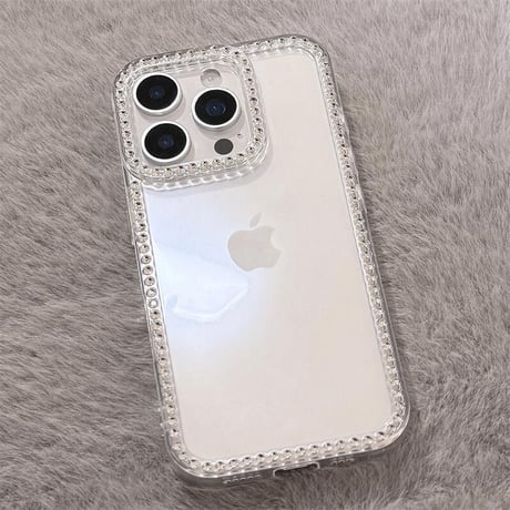 CUTECASEジュエリーライン iPhone16pro/17ケース 高透明 iPhone15pro/14plus/13カバー シンプル 高級感 飽きない CM5498